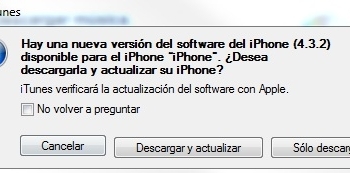 Actualización de iOS 4.3.2 disponible
