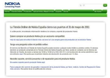 Nokia cierra hoy su tienda online en España