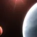 Recreación artística del sistema TOI-1752, con su mundo de lava y el subneptuno exterior
