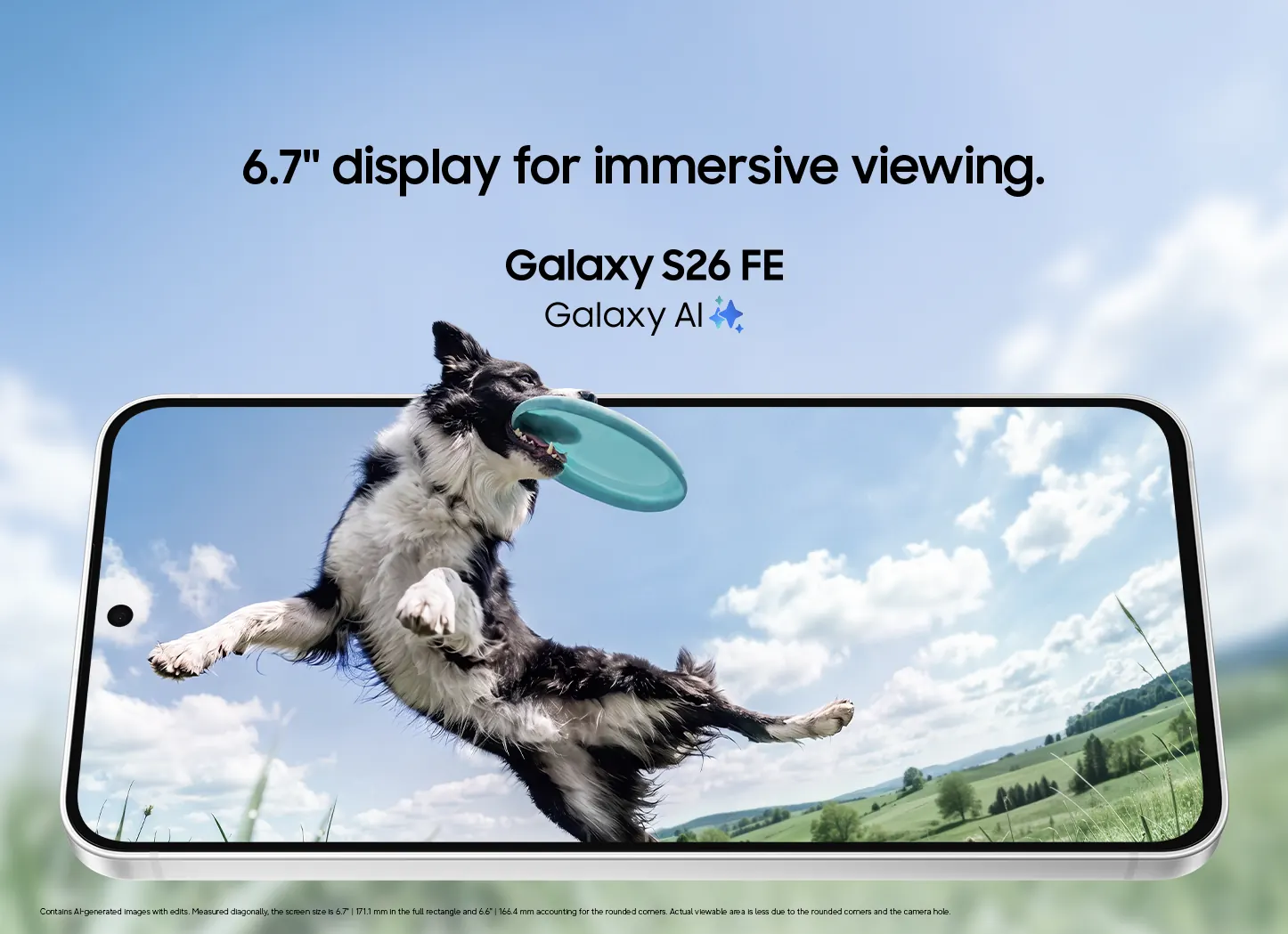 Samsung Galaxy S26 FE mostrando contenido en su pantalla Dynamic AMOLED 2X de 6,7 pulgadas