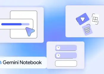 Ilustración oficial de los límites flexibles de Gemini Notebook con la marca del producto
