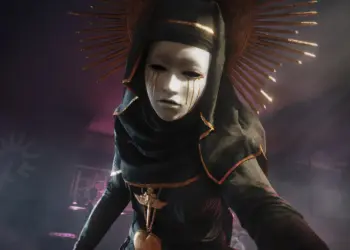 La líder de Los Penitentes con una máscara blanca en Ghost Recon Wildlands: Last Rites