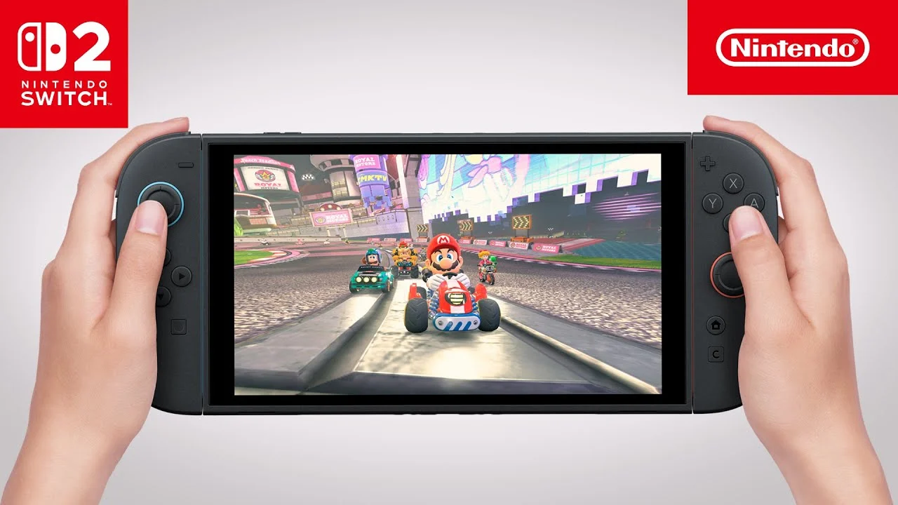 Nintendo Switch 2 con Mario Kart World en pantalla