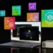 NVIDIA DGX Spark junto a un portátil ejecutando herramientas de inteligencia artificial