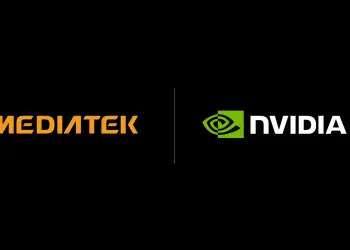 Logotipos de MediaTek y NVIDIA que ilustran su alianza para infraestructuras de IA