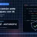 Logotipos de OpenAI y Anthropic junto a código sobre ciberdefensa