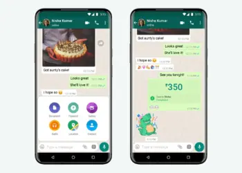 Dos pantallas de WhatsApp muestran el envío de dinero en un chat