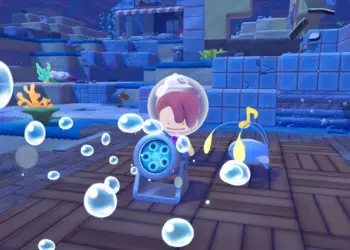 Ditto explora Cuenca Coralina bajo el agua junto a Chinchou en Pokémon Pokopia