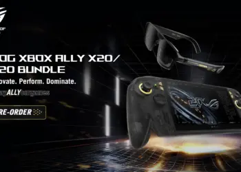 Consola ROG Xbox Ally X20 junto a las gafas ROG XREAL R1 Edition 20