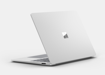Microsoft Surface Laptop con procesador Arm visto desde la parte posterior