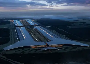 Vista aérea del proyecto de fábrica de semiconductores Terafab en Texas