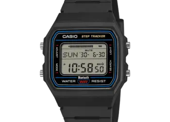Reloj digital Casio F-B100W-1A con podómetro y Bluetooth