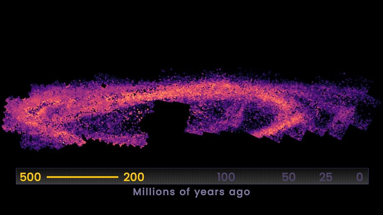 Visualización de la evolución de la formación estelar en Andrómeda