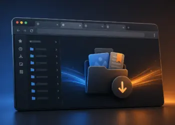 Ilustración de un navegador con una exportación de datos