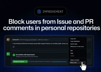 Imagen oficial relacionada con Block users from comments in personal repositories