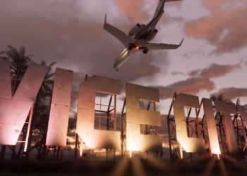 Imagen oficial relacionada con CyberLeek llega a 10 filtraciones de GTA 6 con un vuelo nocturno sobre Vice City que muestra la ciudad con un detalle visual sin precedentes