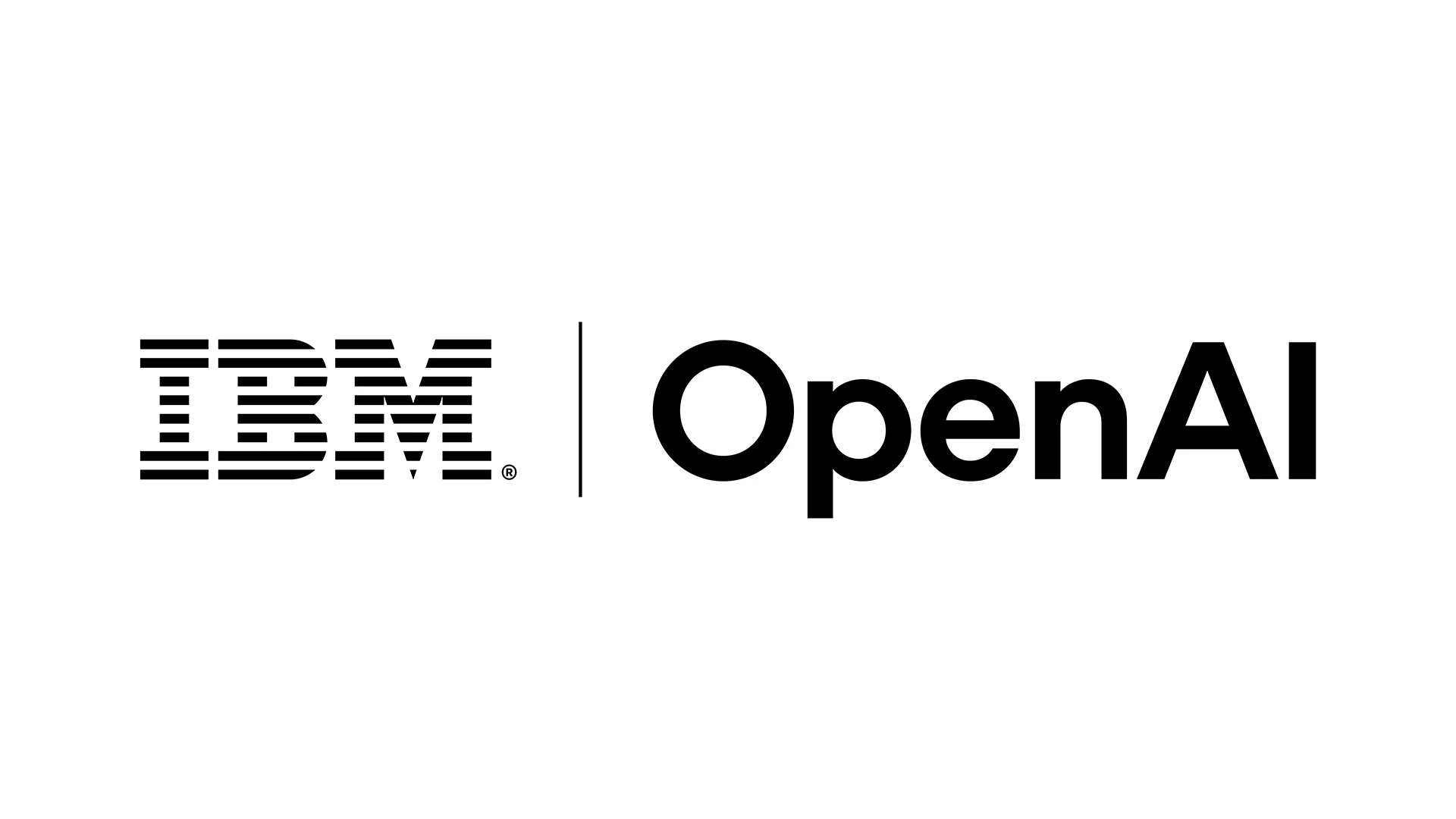 Logotipos de IBM y OpenAI sobre fondo blanco