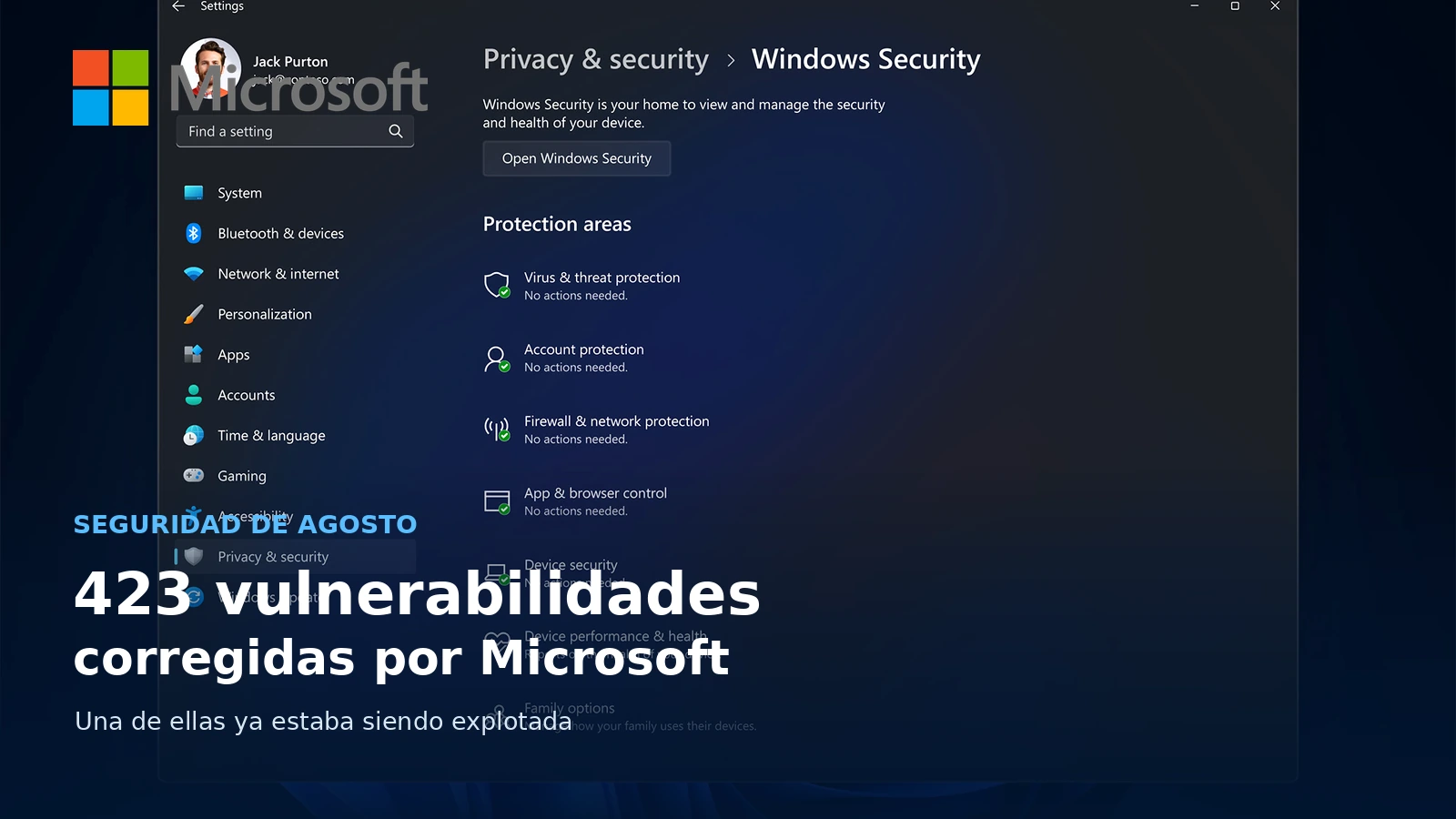 Microsoft corrige 423 vulnerabilidades en su actualización de seguridad de agosto