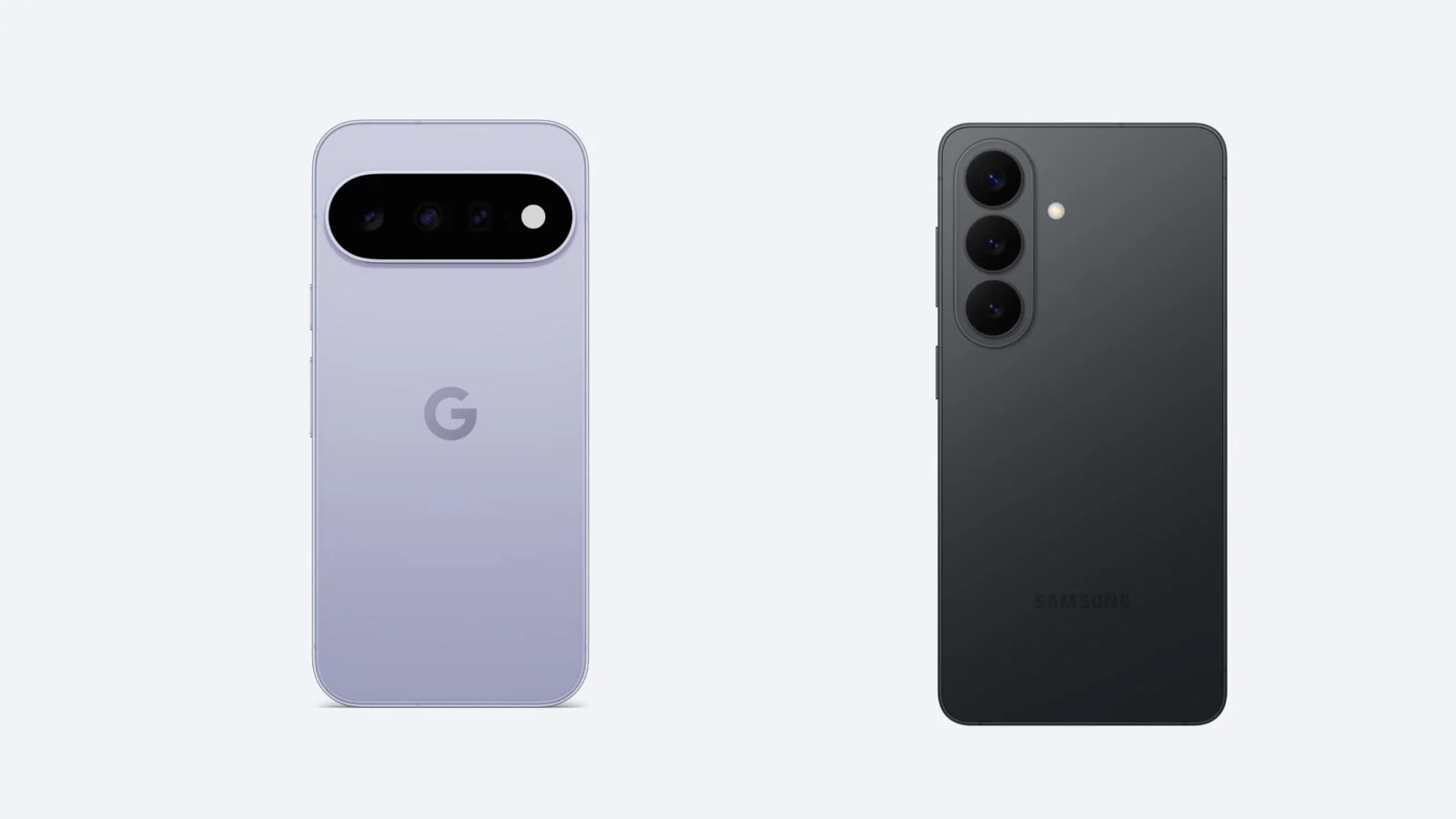 Parte trasera del Google Pixel 11 y Samsung Galaxy S26 en imágenes oficiales
