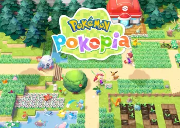 Arte oficial de Pokémon Pokopia con su logotipo y varios Pokémon