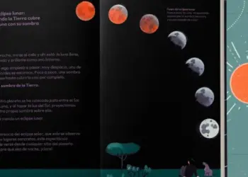 Páginas ilustradas del libro Eclipses. Cuando la luz desaparece