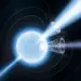 Ilustración oficial de un magnetar con líneas de campo magnético y rayos X polarizados