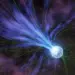Ilustración de un magnetar rodeado por intensas líneas de campo magnético