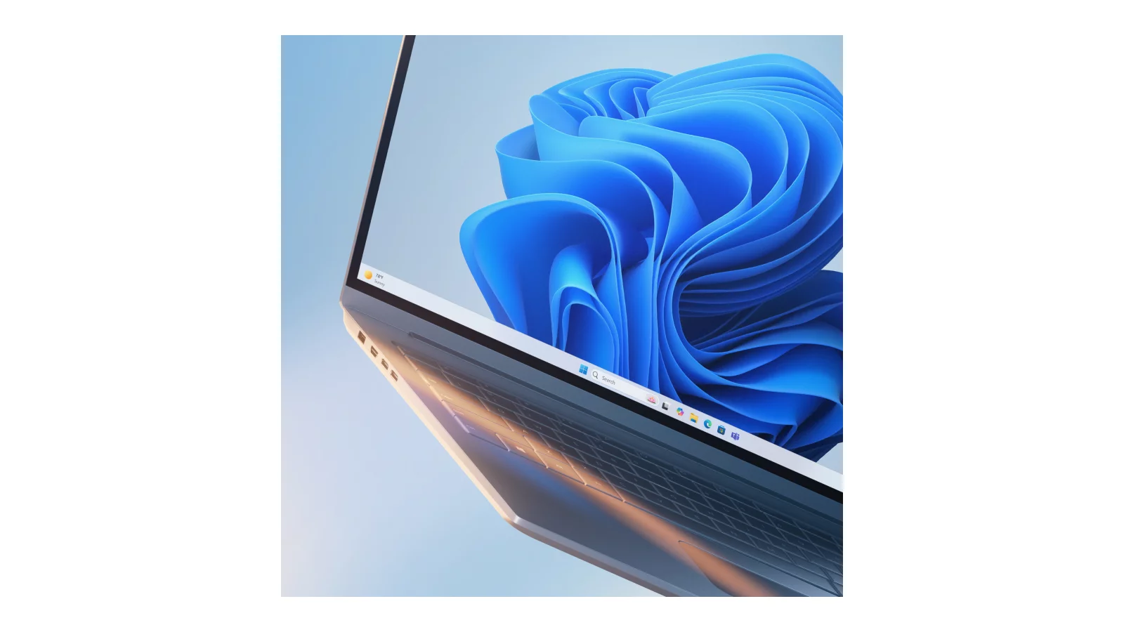 Portátil que muestra el escritorio de Windows 11