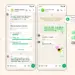 Dos pantallas de WhatsApp muestran una encuesta, la mención @all y la creación de un grupo derivado