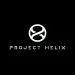 Logotipo de Project Helix sobre fondo negro; el texto de la imagen está en inglés