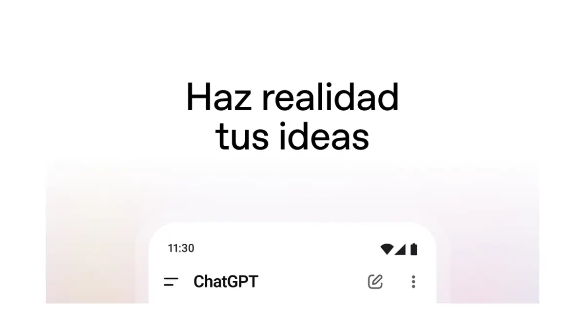 Interfaz de ChatGPT en un teléfono Android