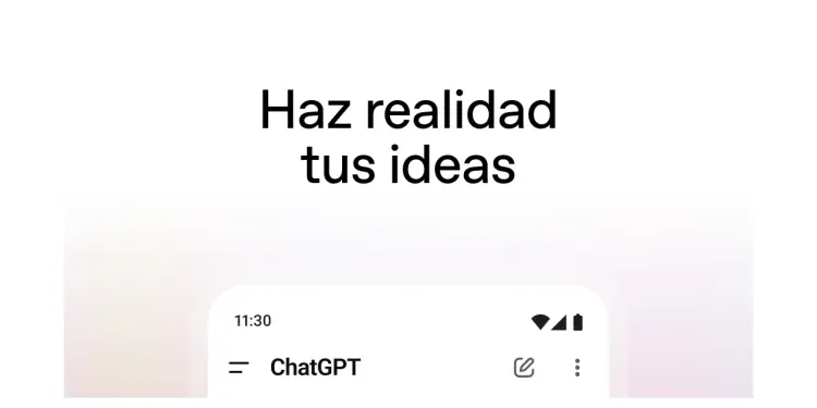 Interfaz de ChatGPT en un teléfono Android