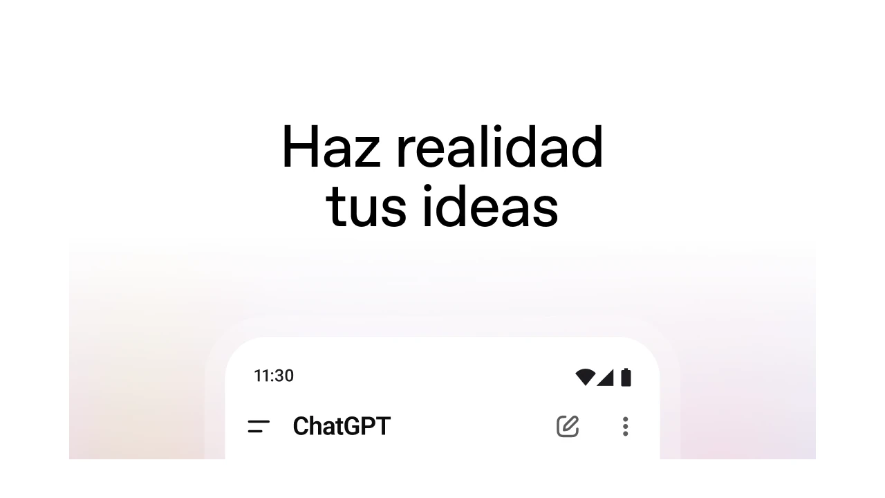 Interfaz de ChatGPT en un teléfono Android