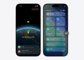 Conexión por satélite en dos iPhone