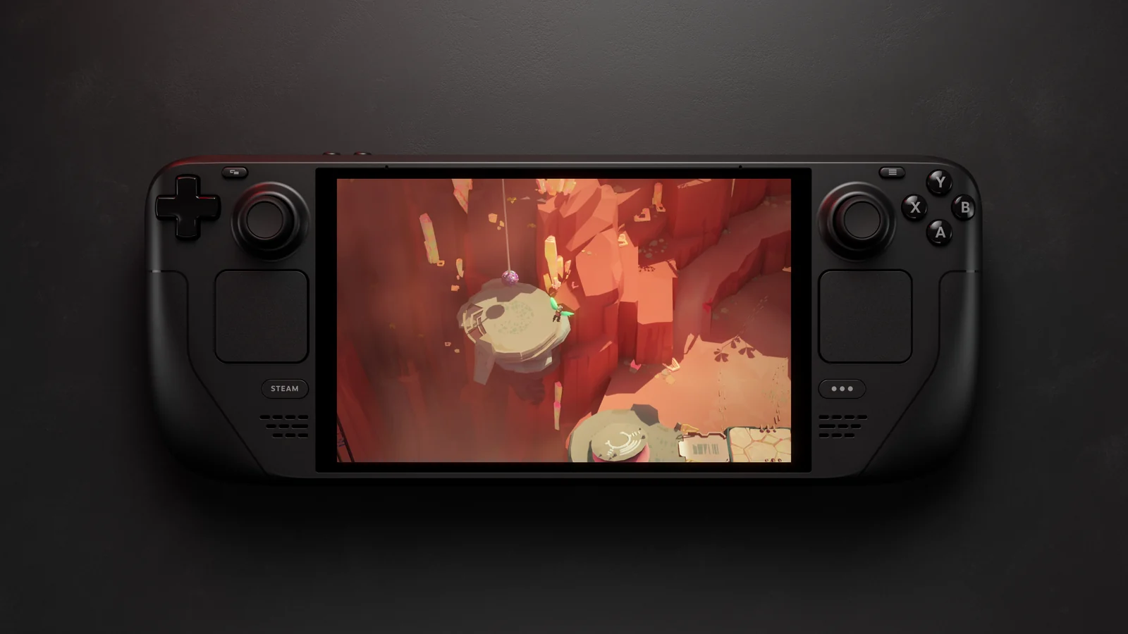 Steam Deck ejecutando un videojuego