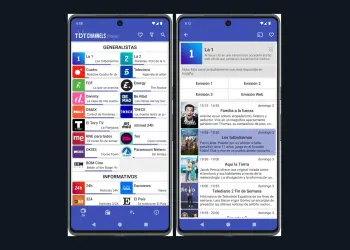 TDTChannels Player en dos teléfonos Android
