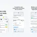 Interfaz de Gmail en tres teléfonos Android