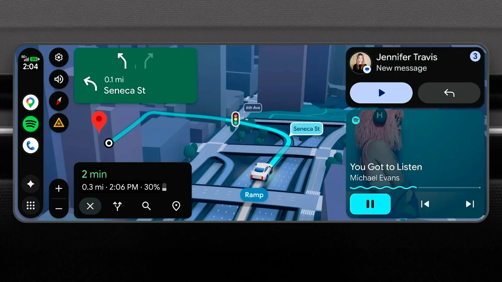 Google Maps funcionando en Android Auto