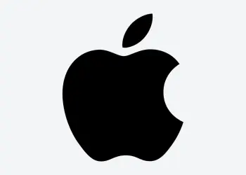 Logotipo negro de Apple sobre fondo claro