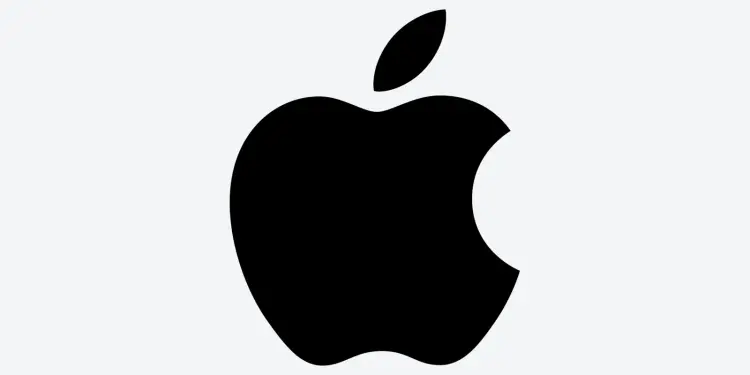 Logotipo negro de Apple sobre fondo claro