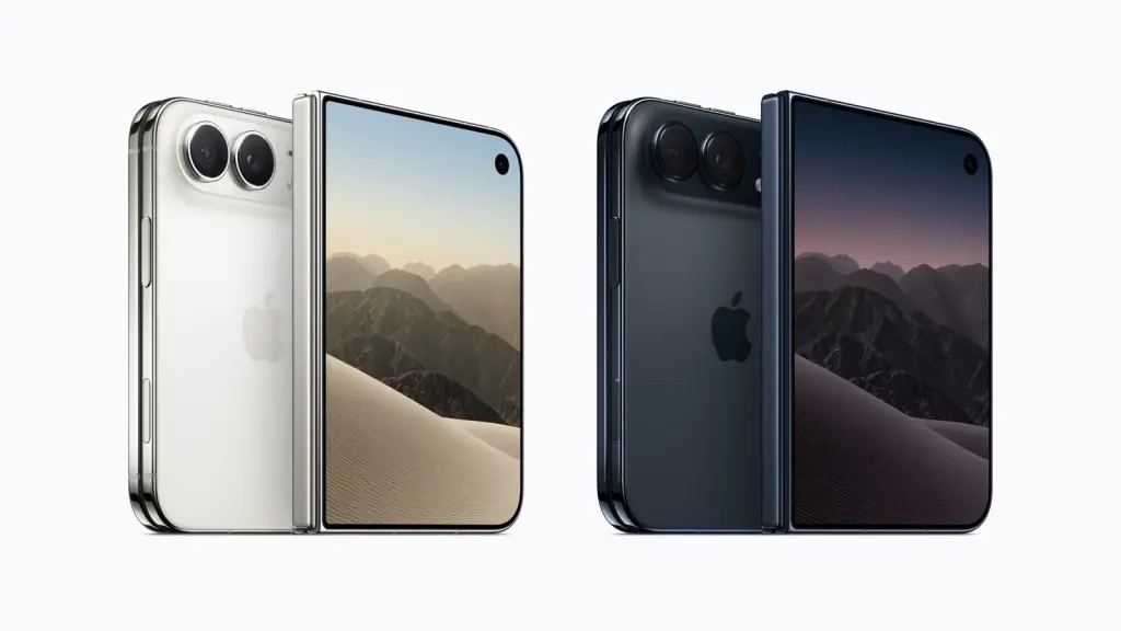 Vistas frontal y trasera del iPhone Duo en dos colores