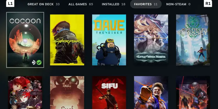 Biblioteca de juegos de SteamOS