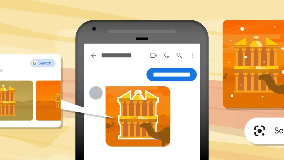Teléfono con una búsqueda visual de Google