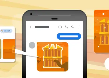 Teléfono con una búsqueda visual de Google