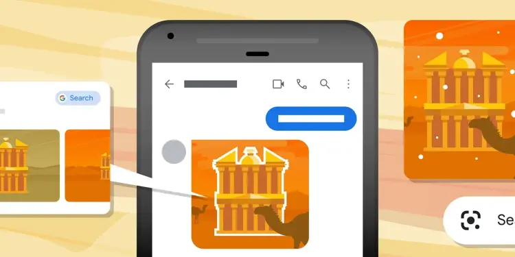 Teléfono con una búsqueda visual de Google