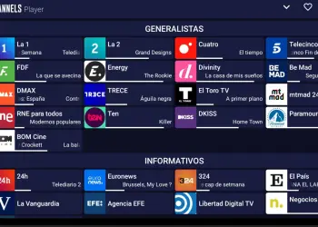 Parrilla de canales de televisión de TDTChannels