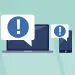 Ilustración de un portátil y un teléfono con alertas de seguridad