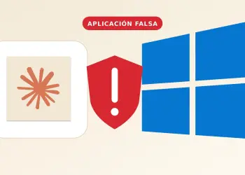 Icono de Claude junto a Windows y una alerta por la falsa aplicación con RevStealer
