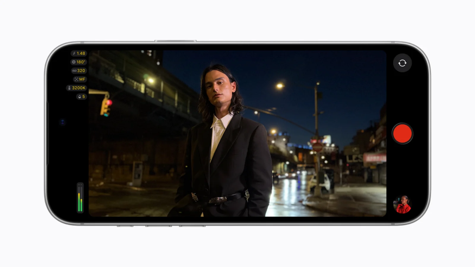 iPhone con controles de Final Cut Camera