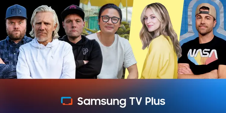 Creadores de contenido y logotipo de Samsung TV Plus